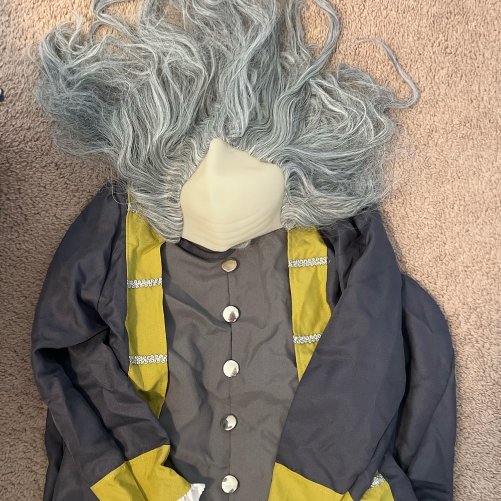 Gray and Yellow Costume with Wig Halloween costume